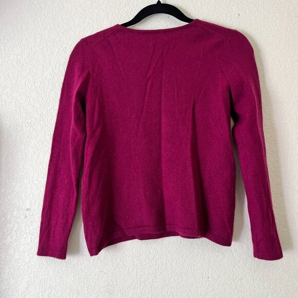 Charter Club Womens Medium Red Cozy 2-Ply Cashmere Knit V-Neck Sweater Pullover - Picture 2 of 6